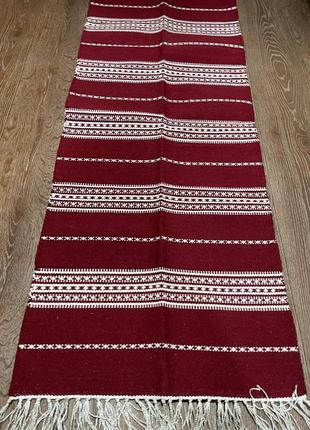 Эксклюзивный шерстяной ковер: этнический стиль из карпат размером 150*60см. d-0117