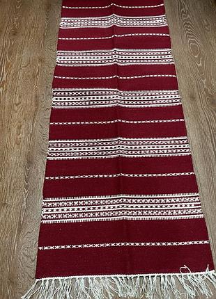Эксклюзивный шерстяной ковер: этнический стиль из карпат размером 150*60см. d-0117