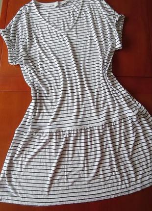 Якісна сукня вільного крою, плаття від next, біле у темно-синю смужку🌿🌹 95% віскоза❤️3 фото