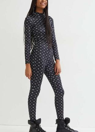Комбинезон, чёрный комбинезон в лого h&m divided