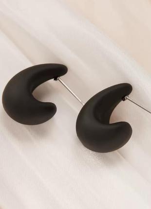 Серьги черные капли сережки капельки