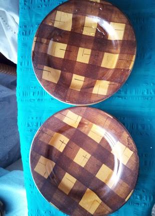 Набор тарелок керамика этно  винтаж.  набор 3 шт