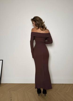 Сукня довга з відкритими плечима мʼяка тепла агора