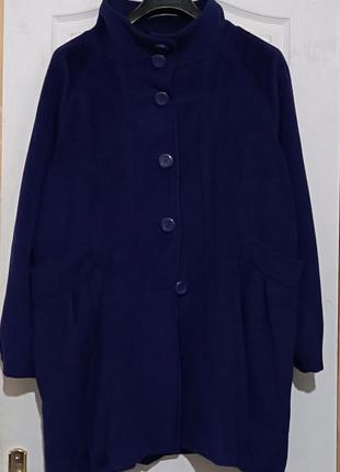 Шерстяное пальто батал 22 размер. бочонок