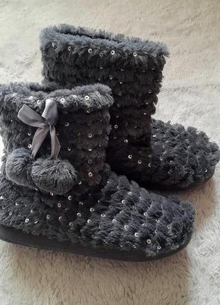 Сапожки домашние серого цвета