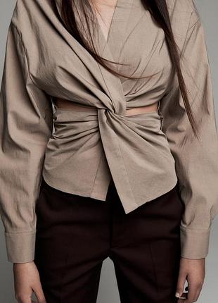 Сорочка бежеве коричнева блуза бежева