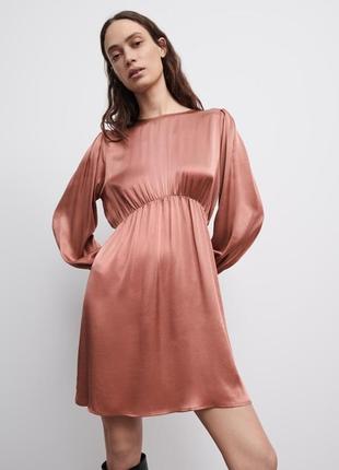 Атласна сатинова сукня плаття zara платье атласное сатиновое