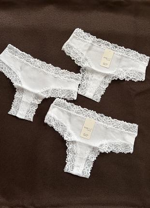 Кружевные хлопковые трусики finetoo набор 3 шт