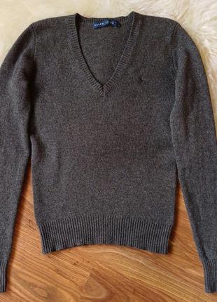 Джемпер серый шерсти и кашемира ralph lauren