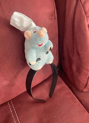 Игрушка рататуй обруч на голову мышка повар крыса держит волосы ratatouille disney pixar мышь дисней мышь для волос заколка