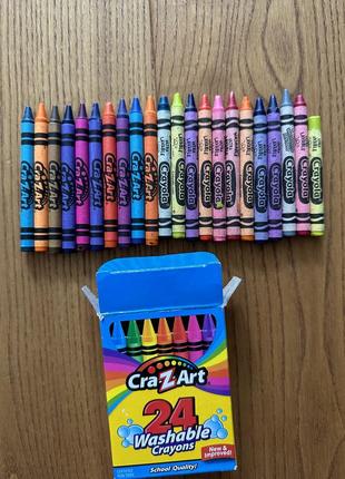 Crazart 24 washable crayons 24 карандаша, которые легко срываются водой