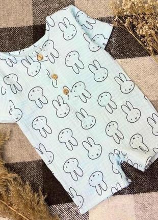 Ромпер чоловічок боді з мусліну зріст 68