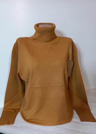 Гольф базовый однотонный цвет горчица милано польщай размер xl-xxl
