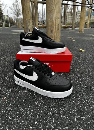 Зимние кроссовки nike air force, топ качество (черно-белые)