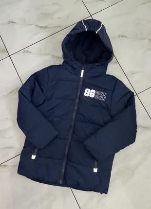 Зимова подовжена синя куртка topolino 6-7 років (116-122 см)