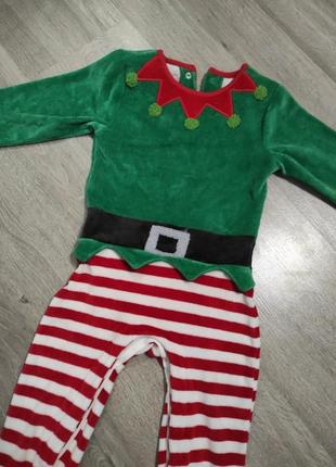 Костюмчик новогодний велюровый на 1,5-2 рочки
