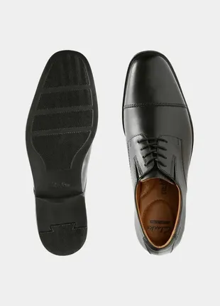 Туфлі clarks tilden cap ox 26110309 mens black leather oxfords eu 48