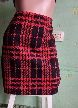 Юбка. юбка. 10. m. 38.юбка в клетку. юбка на резинке. m&s collection