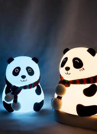 Детский силиконовый ночник светильник панда 7 цветов, силиконовый ночник игрушка для детей
