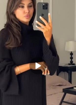 Шикарное теплое длинное платье свободного кроя оверсайз