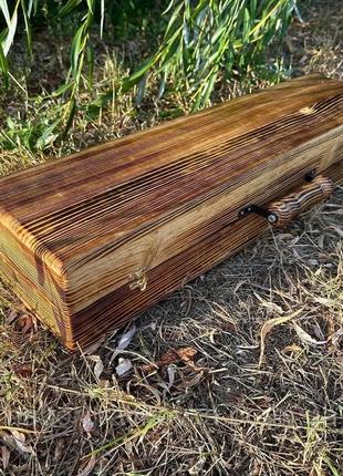 Набор шампуров в деревянном кейсе «патриот»