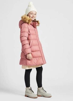 Пальто пуховик uniqlo girls warm padded coat  с капюшоном (англия)