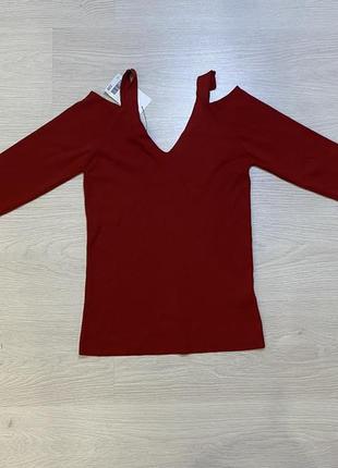 Блуза в рубчик з відкритими плечами next, uk12