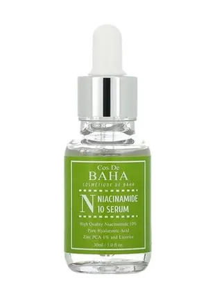 Сироватка з ніацинамідом і цинком cos de baha 10% niacinamide serum with zinc 1%