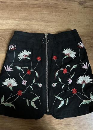 Юбка зара юбка замш zara