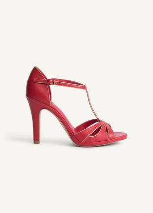 Кожаные красные босоножки zara new2 фото