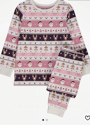 Піжамка новорічний принт