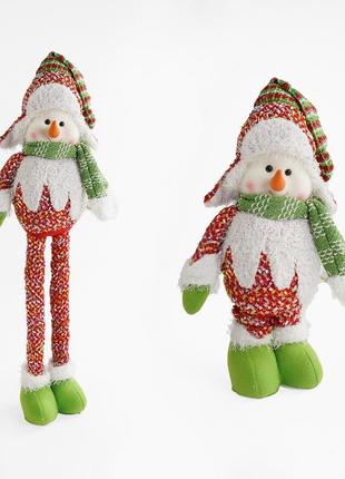 Новогодняя декоративная игрушка “снеговик”, на телескопических ногах,