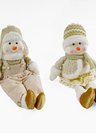 Новогодняя декоративная игрушка 2 вида, "снеговик"