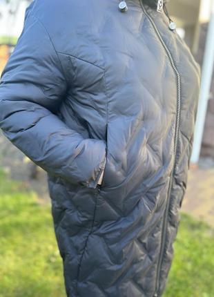 Шикарна стильна модель на дві сторони зимового пальто великих розмірів до 646 фото