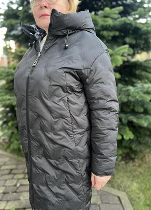 Шикарна стильна модель на дві сторони зимового пальто великих розмірів до 645 фото