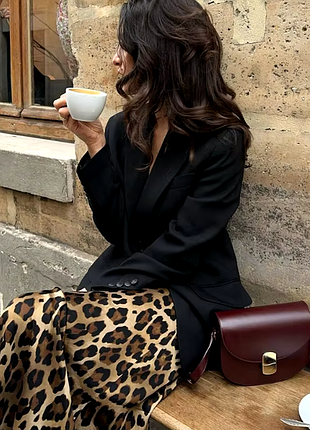 Шикарная новая атласная юбка, леопардовый принт, animal print стиль zara