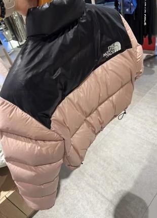 Короткий пуховик пуфер the north face 1996 nuptce 700 crop pink7 фото