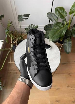 Зимові puma mid corduroy black fur ❄️