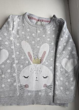 Светр теплий для дівчинки з зайвою бавовною