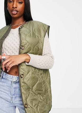 Трендовая стеганая жилетка оливкового цвета хаки asos design