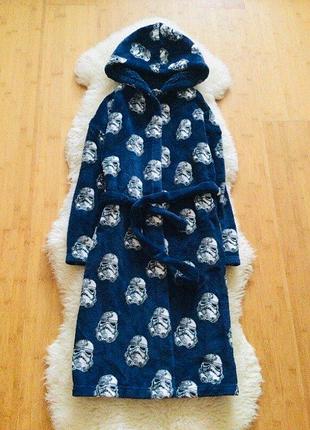 8-9 рок. 134 зріст marks&spencer махровий халат star wars банний, флісовий, теплий. на море або в ба