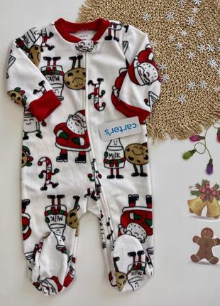Флисовый человечек слип carters санта 3-6 9-12