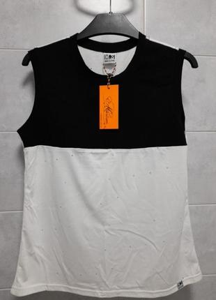 Футболка біла-чорна maksiliani (україна)