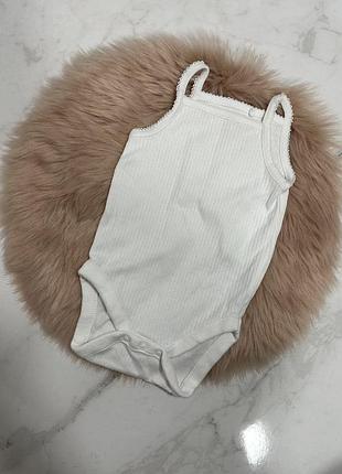 Классный боди майка в рубчик next, белый боди, боди майка