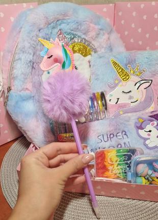 Подарочный набор для девочки с единорожками 🦄 детский бокс. бокс для девочки. рюкзак с...