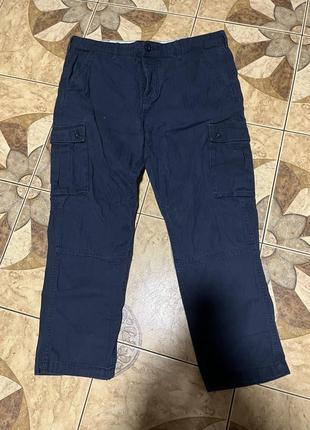 Мужские расслабленные прямые брюки карго the stronghold темно-синяя рабочая одежда 52 размер