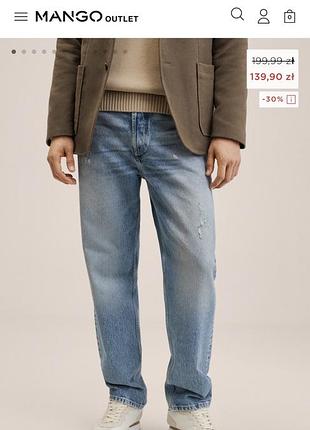 Новые мужские джинсы mango eur 40 / мex 31 / s