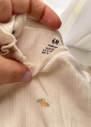 Набор штанишек с бодиком в рубчик h&m на новорожденную девочку2 фото