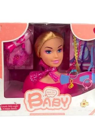 Лялька-манекен для створення зачісок 7157-4 з аксесуарами 22 см рожевий