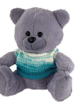 М'яка іграшка ведмедик в жилетці 30 см сірий